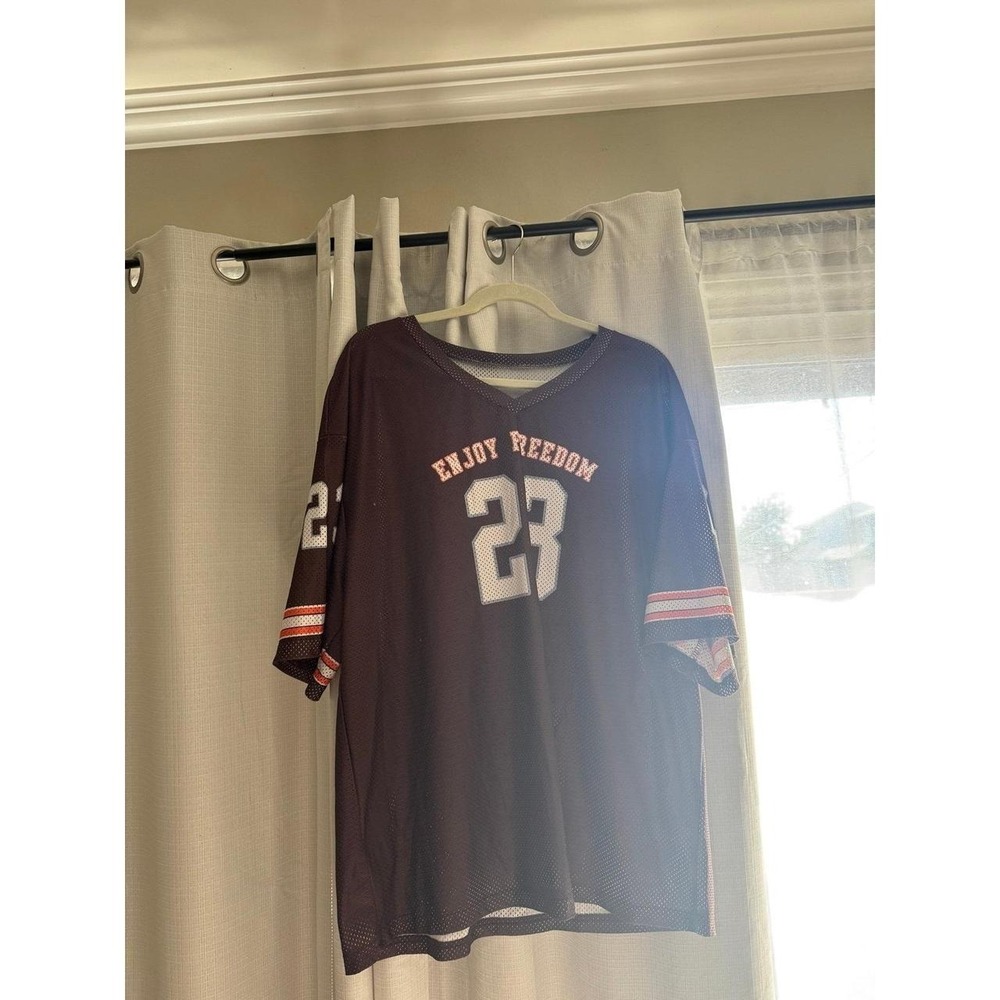 Oversized Mesh Jersey Top